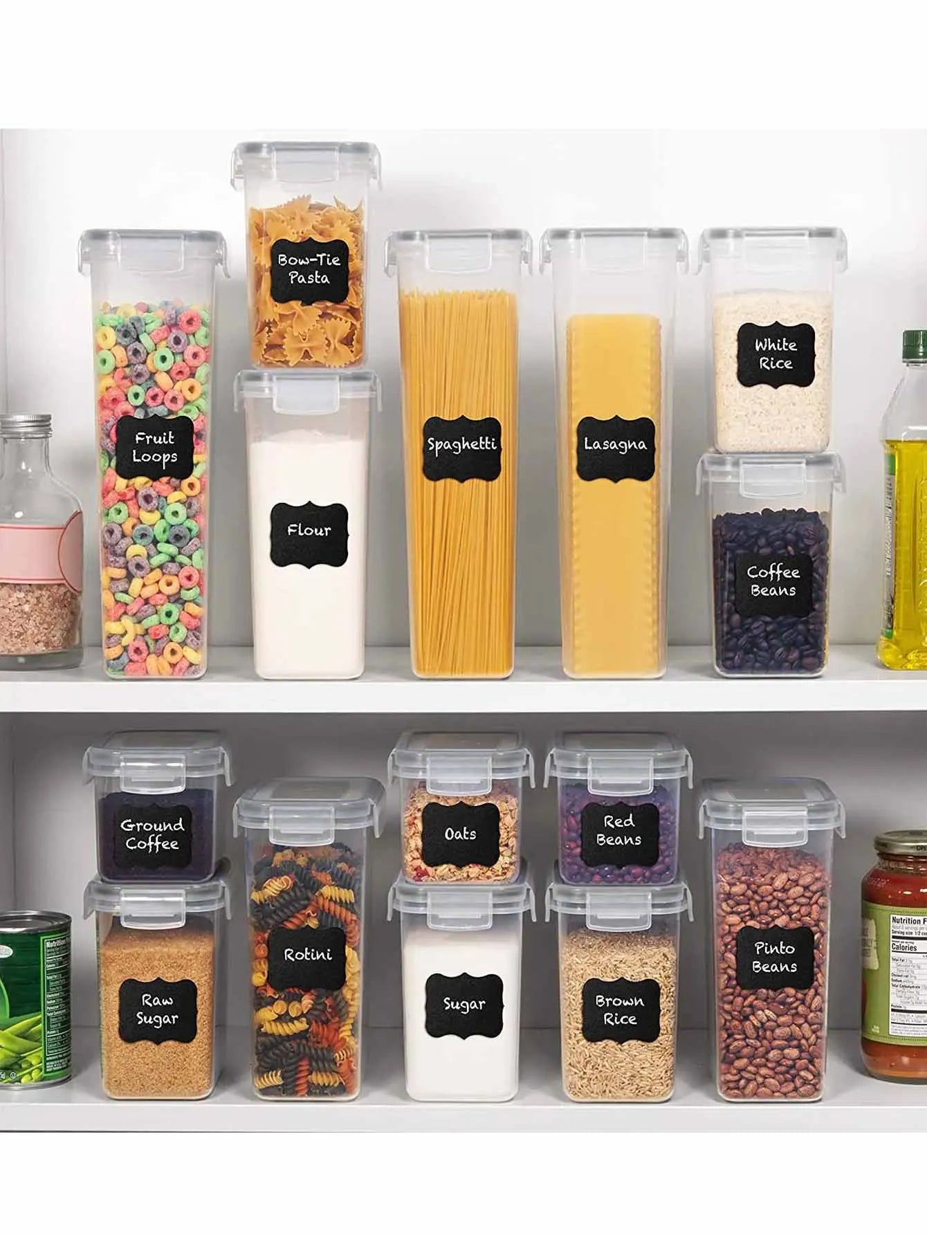 24 Pcs Airtight Food Storage Containers With Lids And Labels