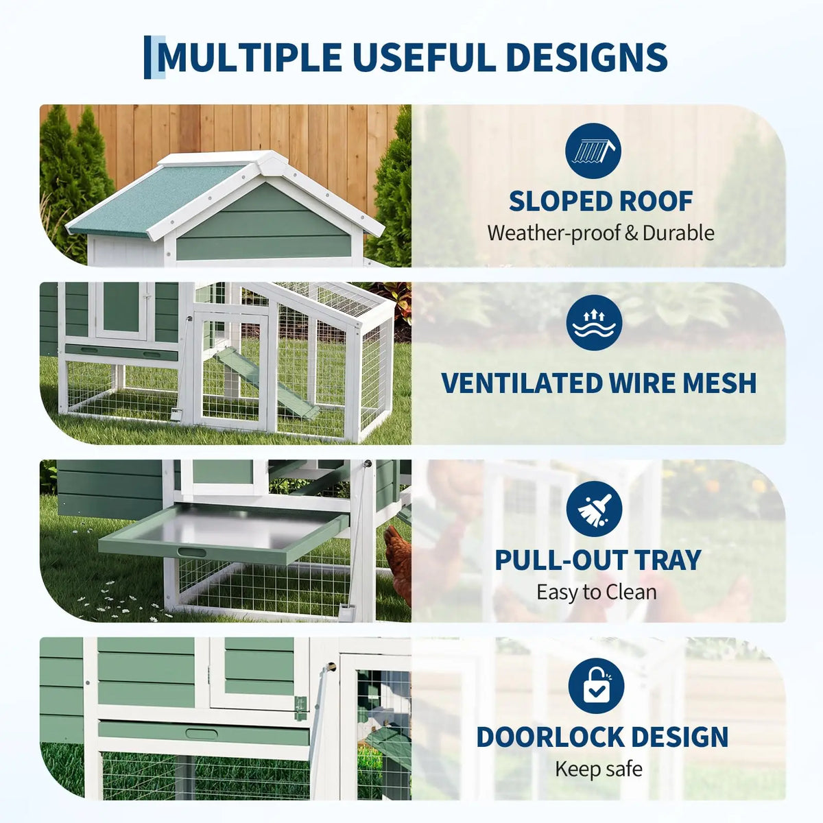 Wooden Chicken Coop With Nesting Box For Outdoor Hen Housing