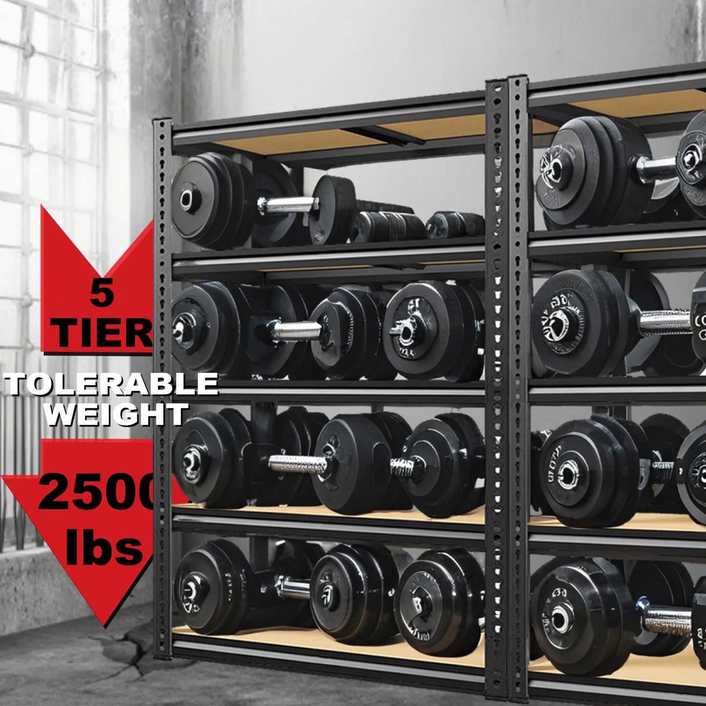 Heavy Duty Adjustable Metal Garage Shelving Unit For Secure Item Organization
