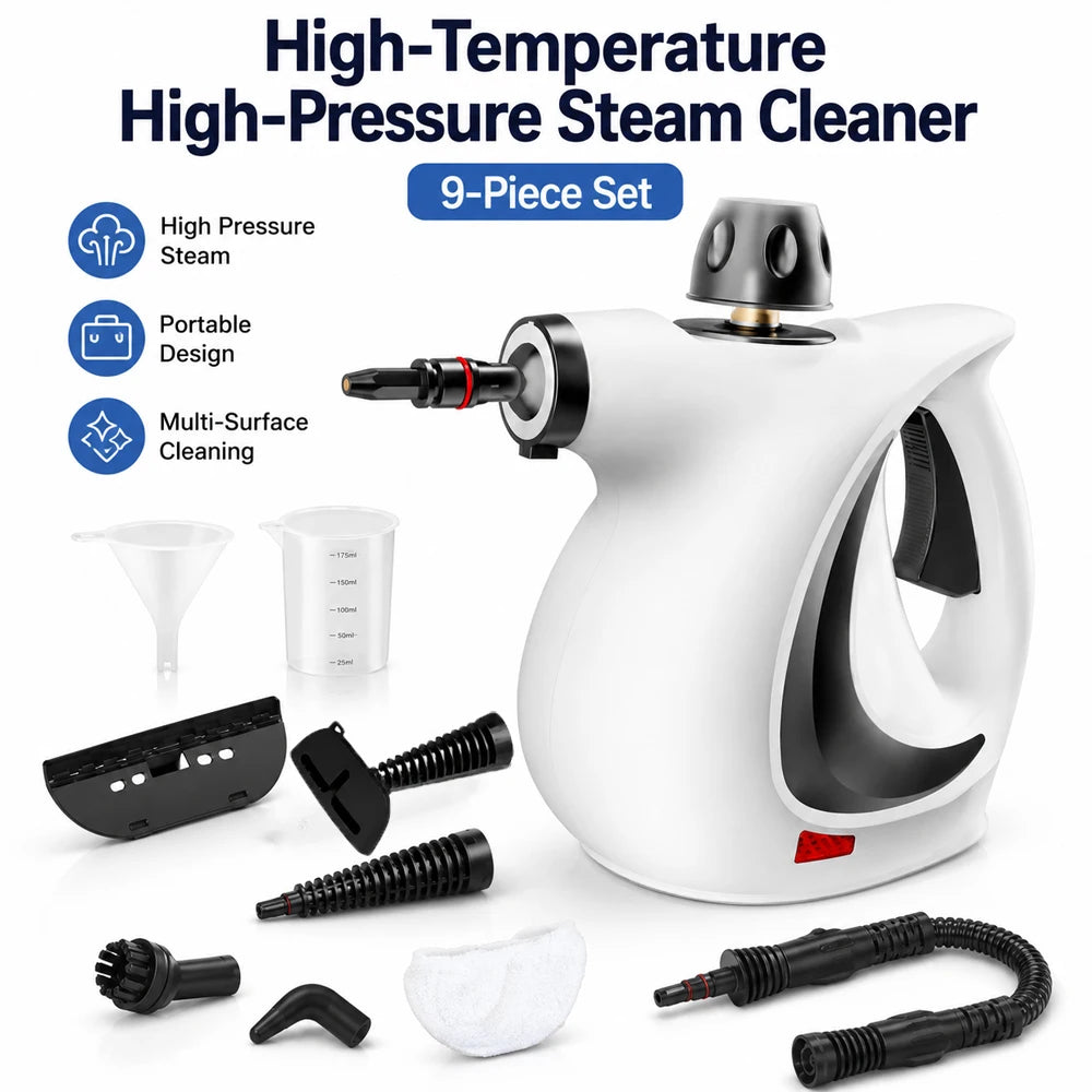 Portable Handheld Steam Cleaner With Nine Cleaning Accessories
