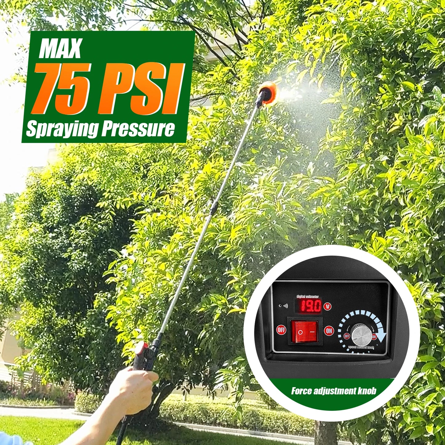 21V Electric Backpack Sprayer With Telescopic Wand for Garden Weeding