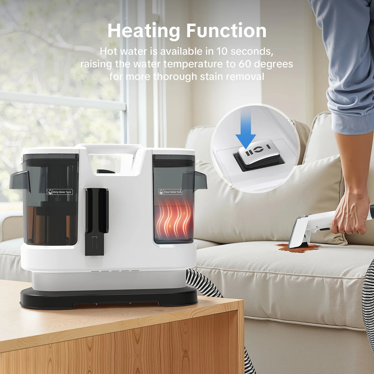 Lubluelu V8 Instant Heated Portable Carpet Cleaner Machine
