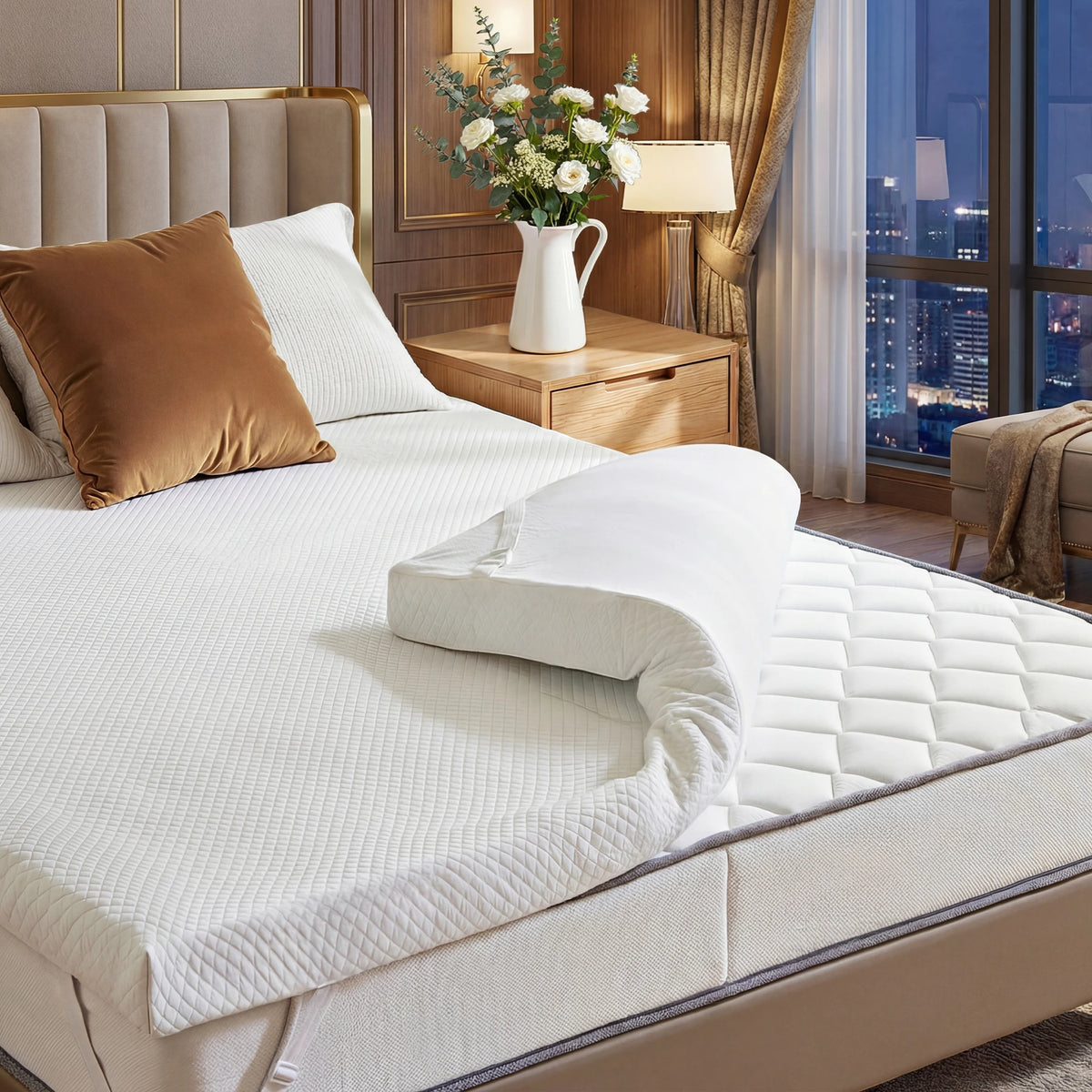 MCQ Memory Foam Mattress Topper With Removable Cooling Cover