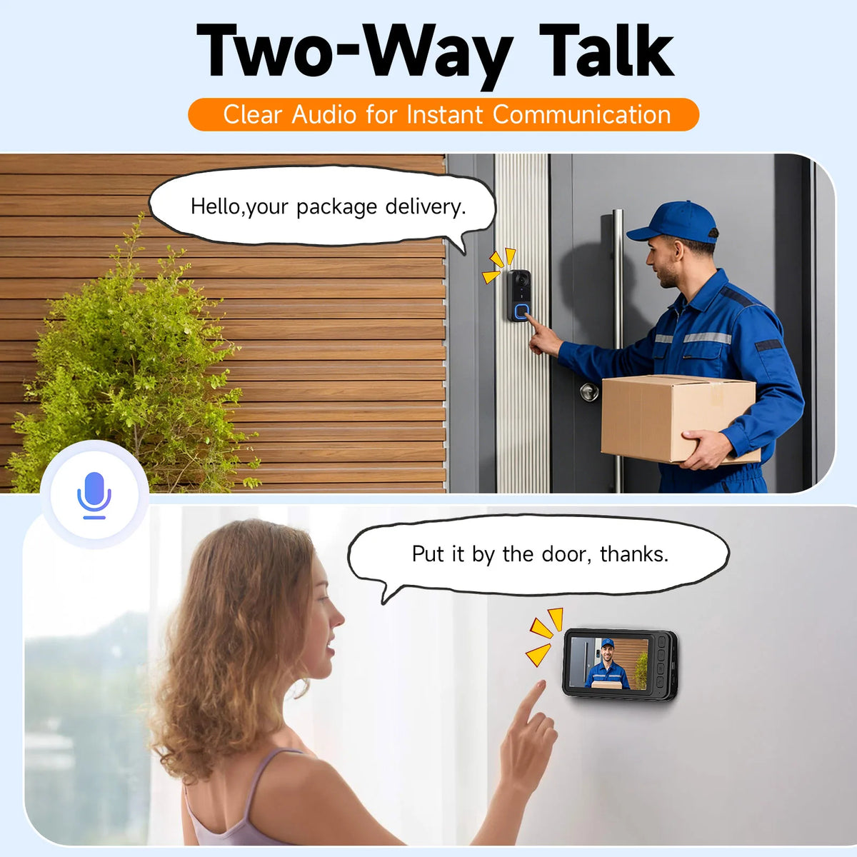 Wireless Video Doorbell With Two Way Audio And Night Vision