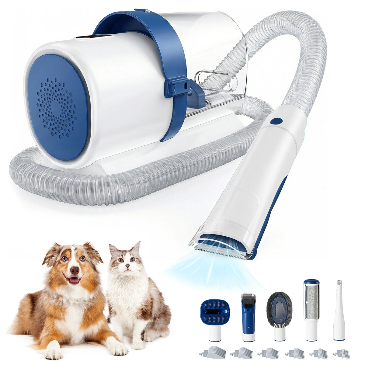 Sweetcrispy Cordless Pet Grooming Vacuum Kit With Quiet Clippers