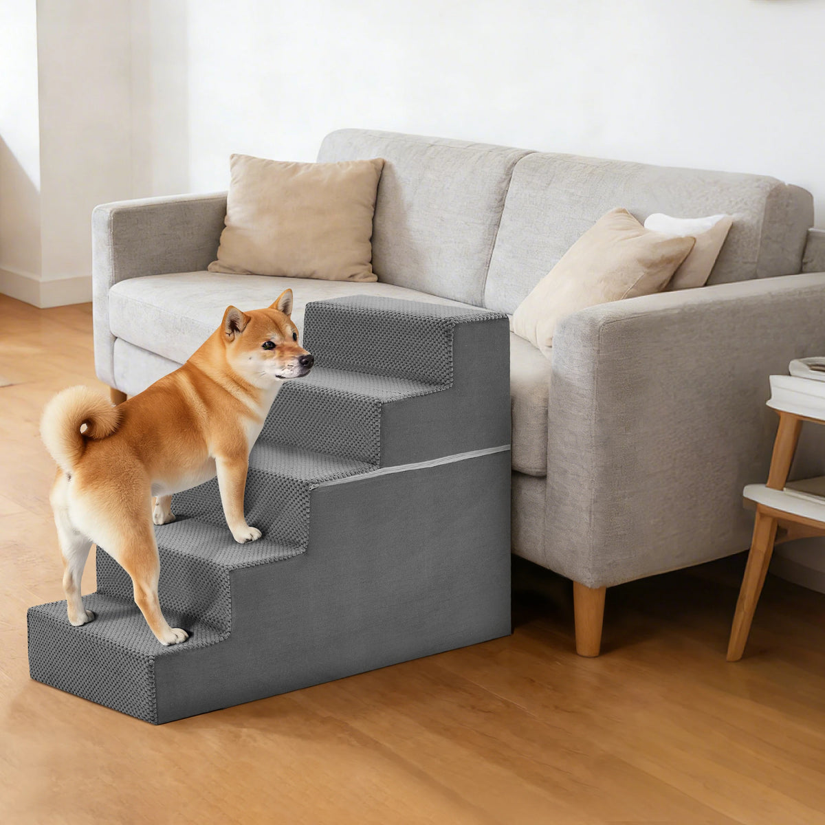 Jhk Curved Foam Pet Dog Stairs Ramp For Indoor Climbing
