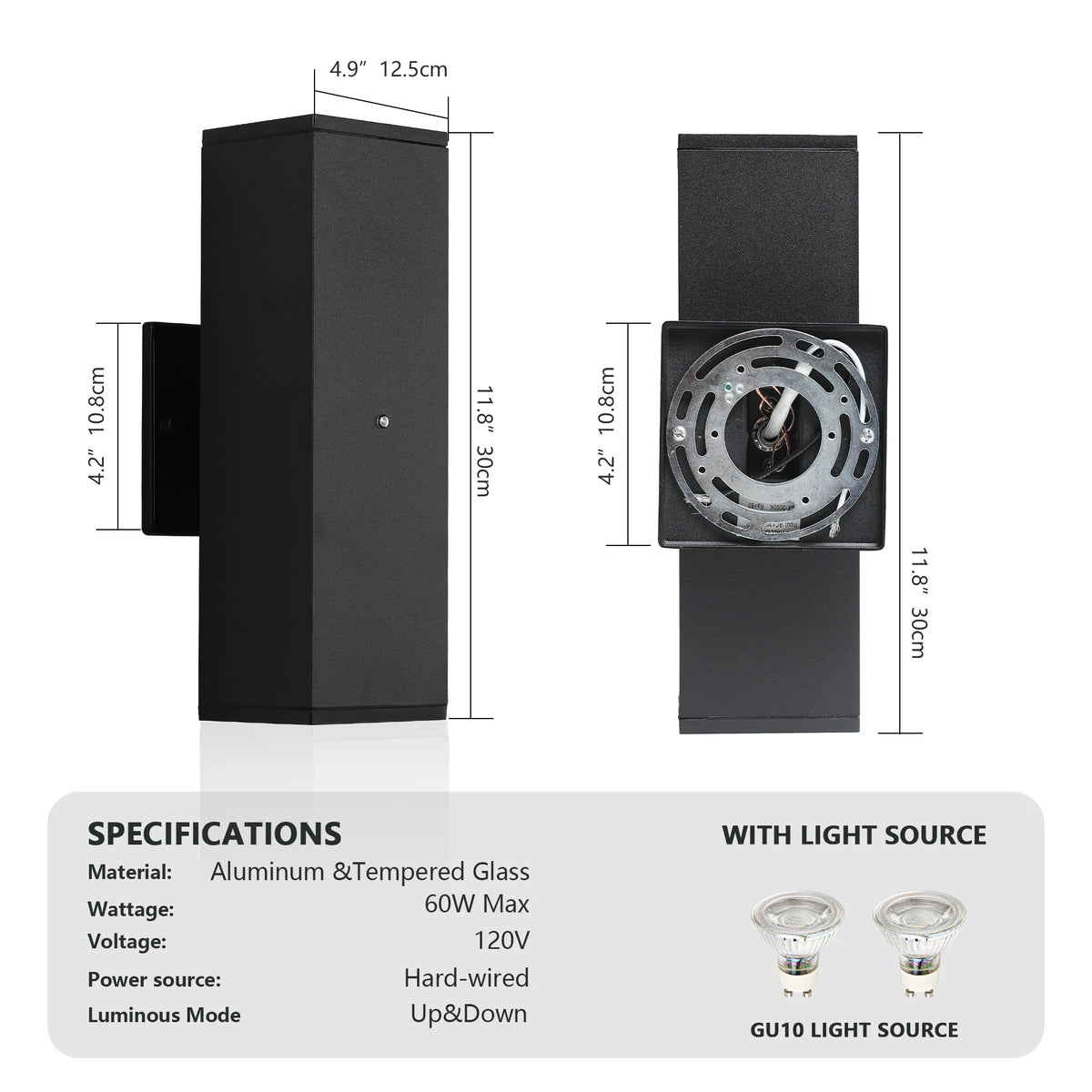 ARLGSITE Motion Sensor Outdoor LED Wall Sconce 2 Pack