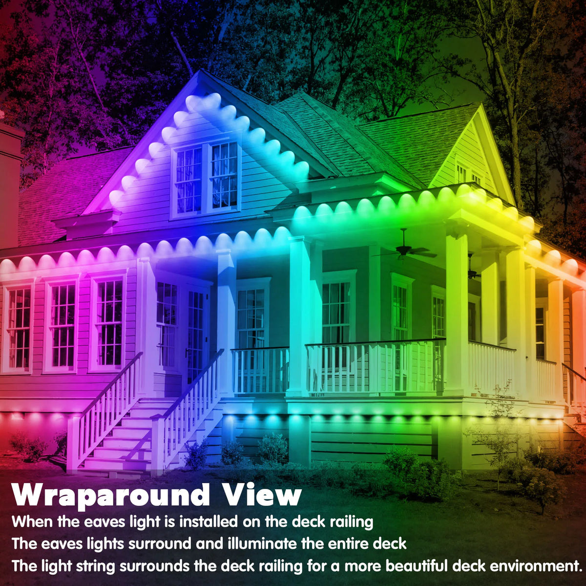 RCUICA Smart RGB Outdoor Eaves Lights With App Control Waterproof