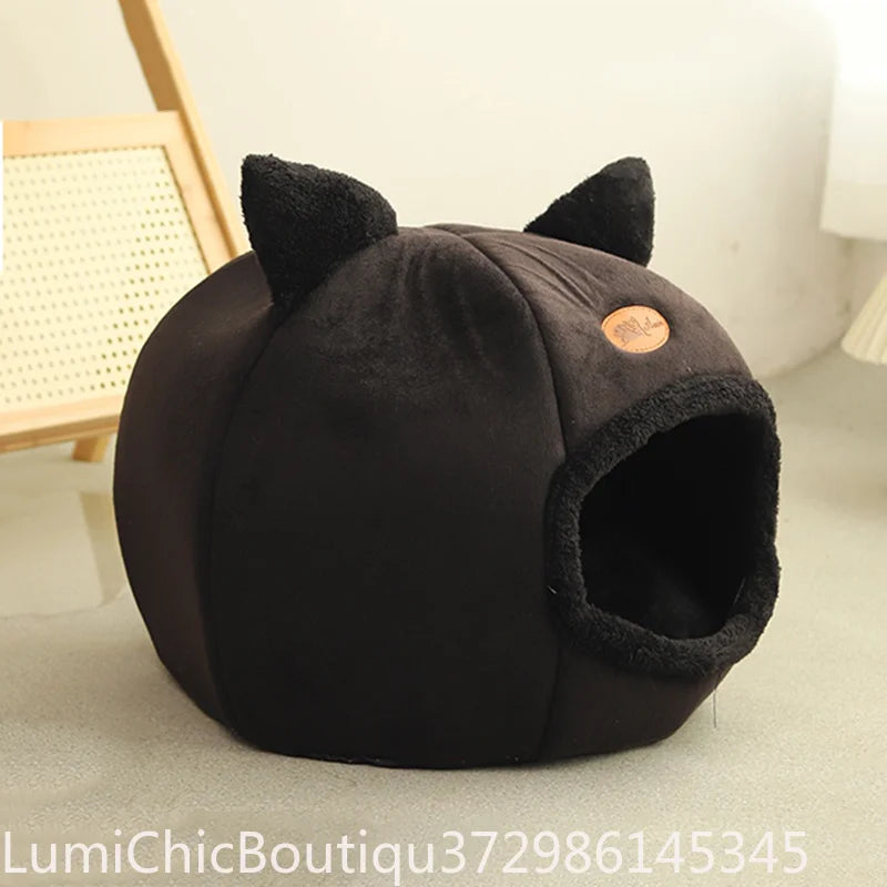 Premium Cotton Pet Cave Bed Breathable Indoor Cat Nest House