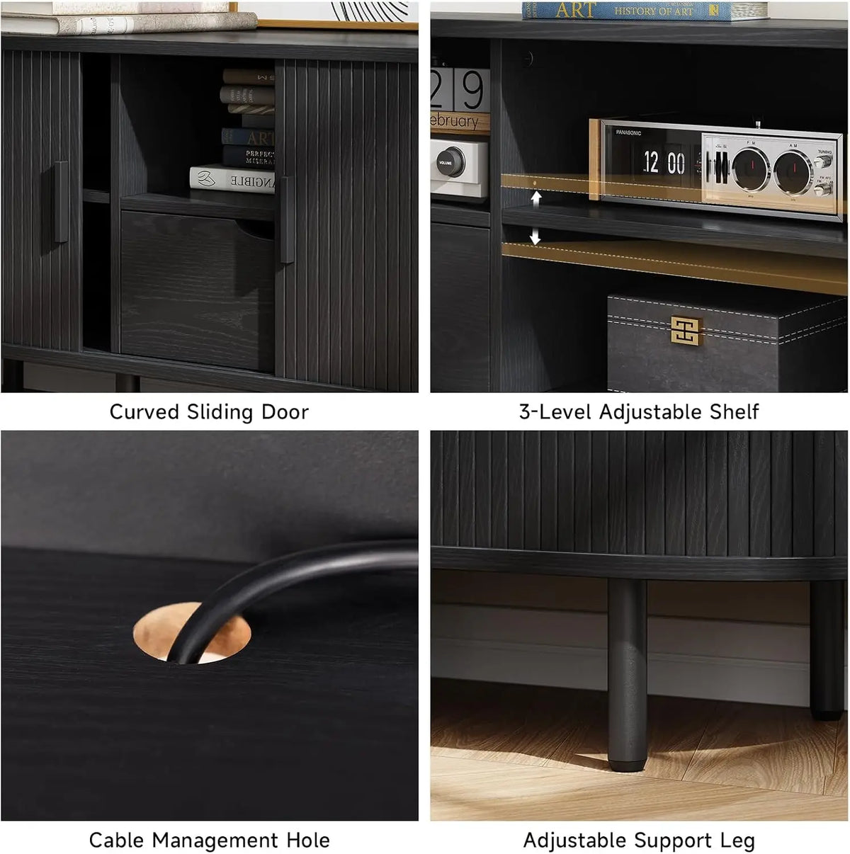 ONBRILL TV Stand With Power Outlet For Living Rooms