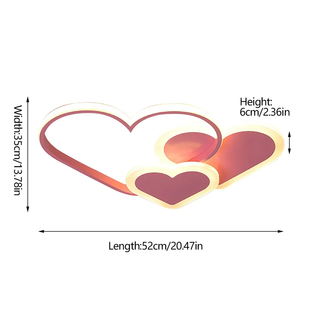 Heart Shaped LED Ceiling Lamp With Remote And Dimming Function