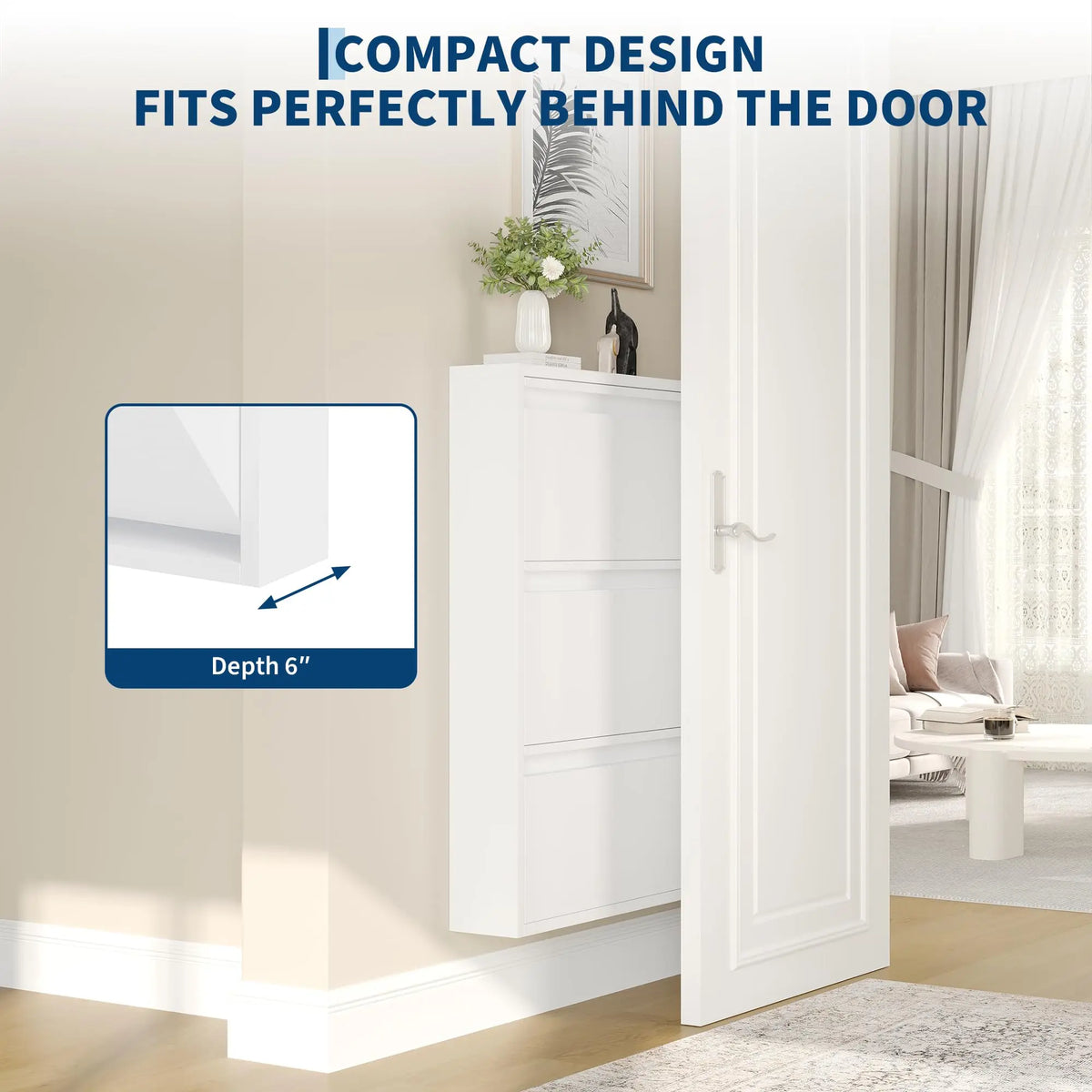 HiMISS Slim Metal Shoe Cabinet For Narrow Entryway Storage