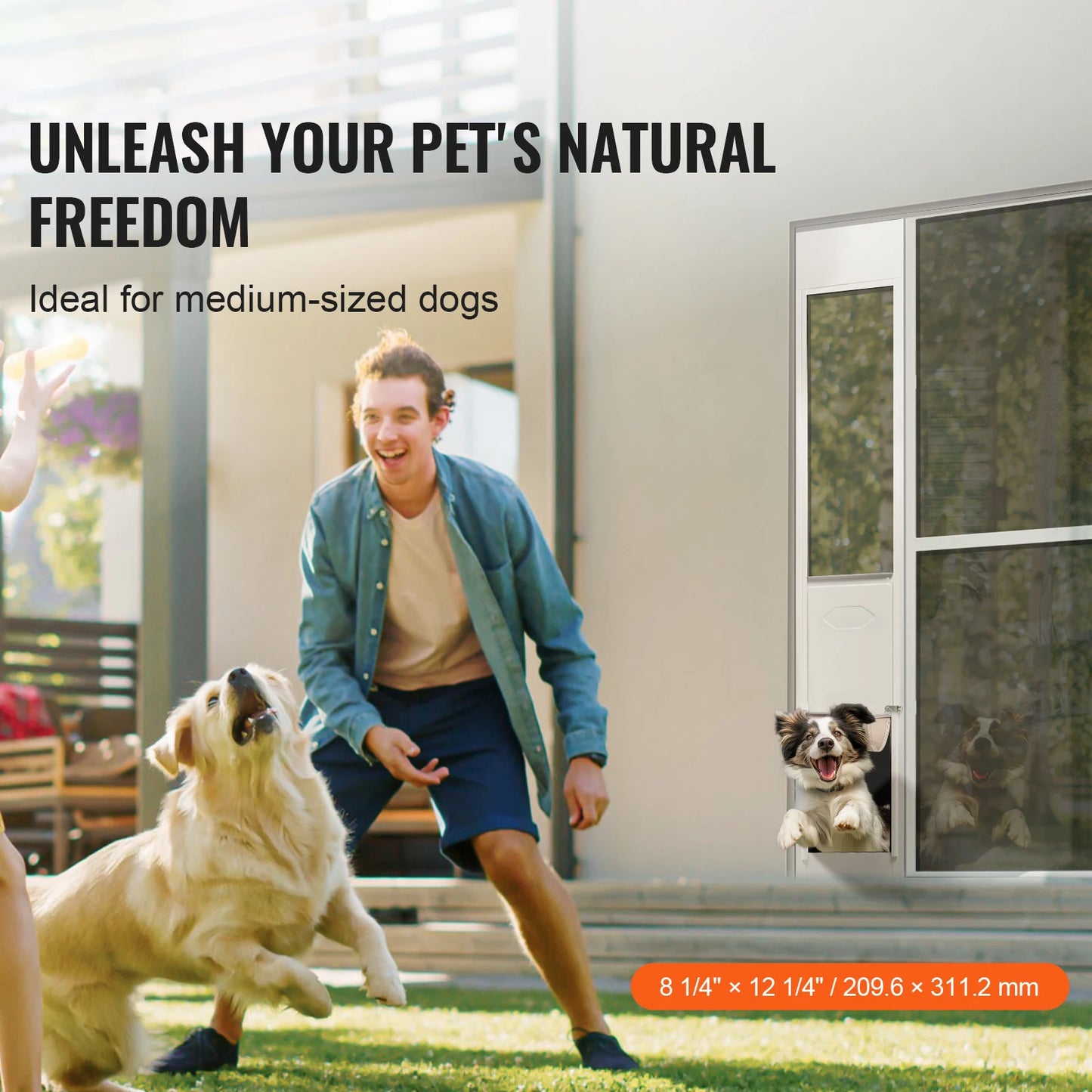 Adjustable Aluminum Frame Sliding Glass Pet Door System