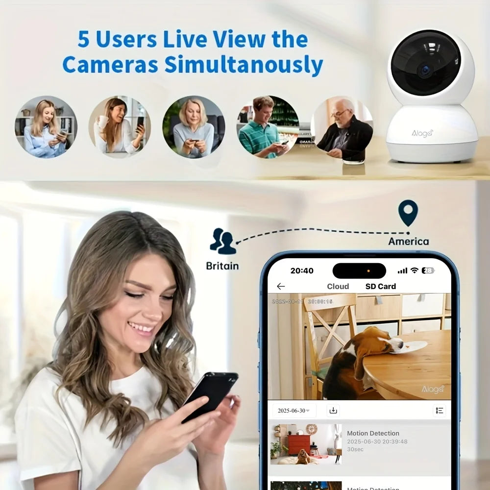 ALAGA 3K Pet Camera With AI Tracking And Night Vision