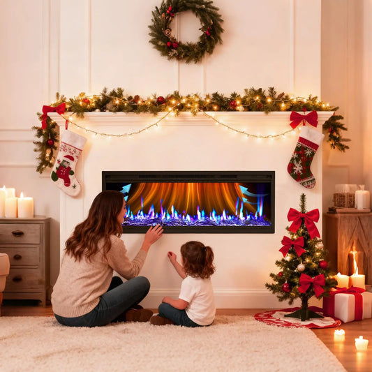 Adoolla Ultra-Slim Electric Fireplace Heater With Remote Control