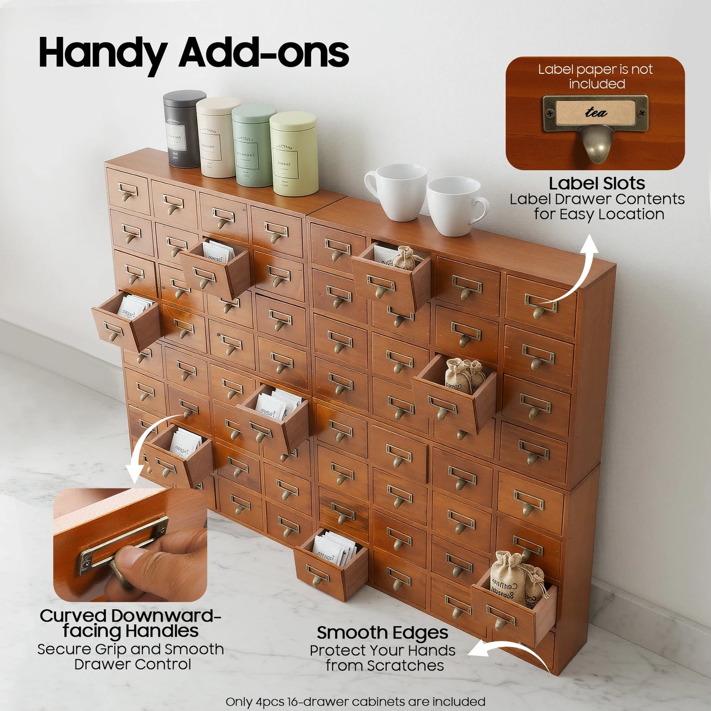 Premium Pine Wood Drawer Cabinet For Home Office Organization