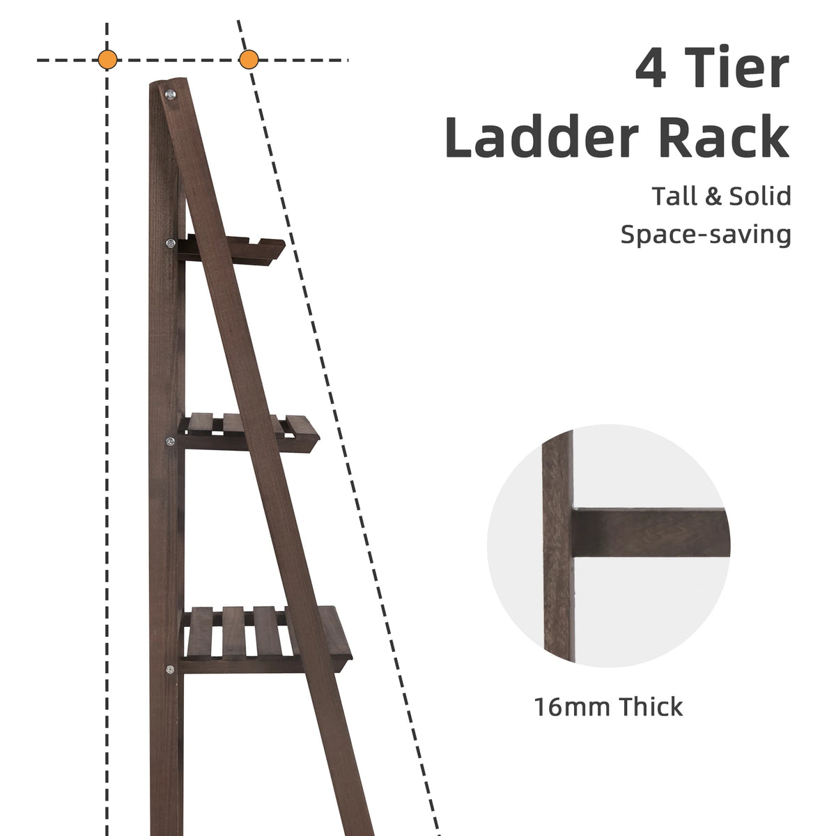 Folding Wood Bookshelf and Plant Display Rack Stand