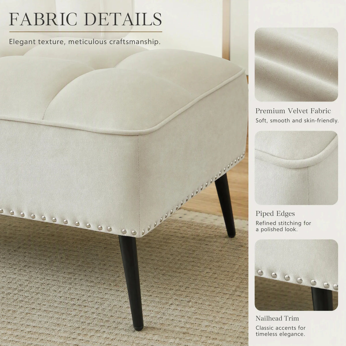 Modern Velvet Sofa With 360 Degree Rotating Side Table