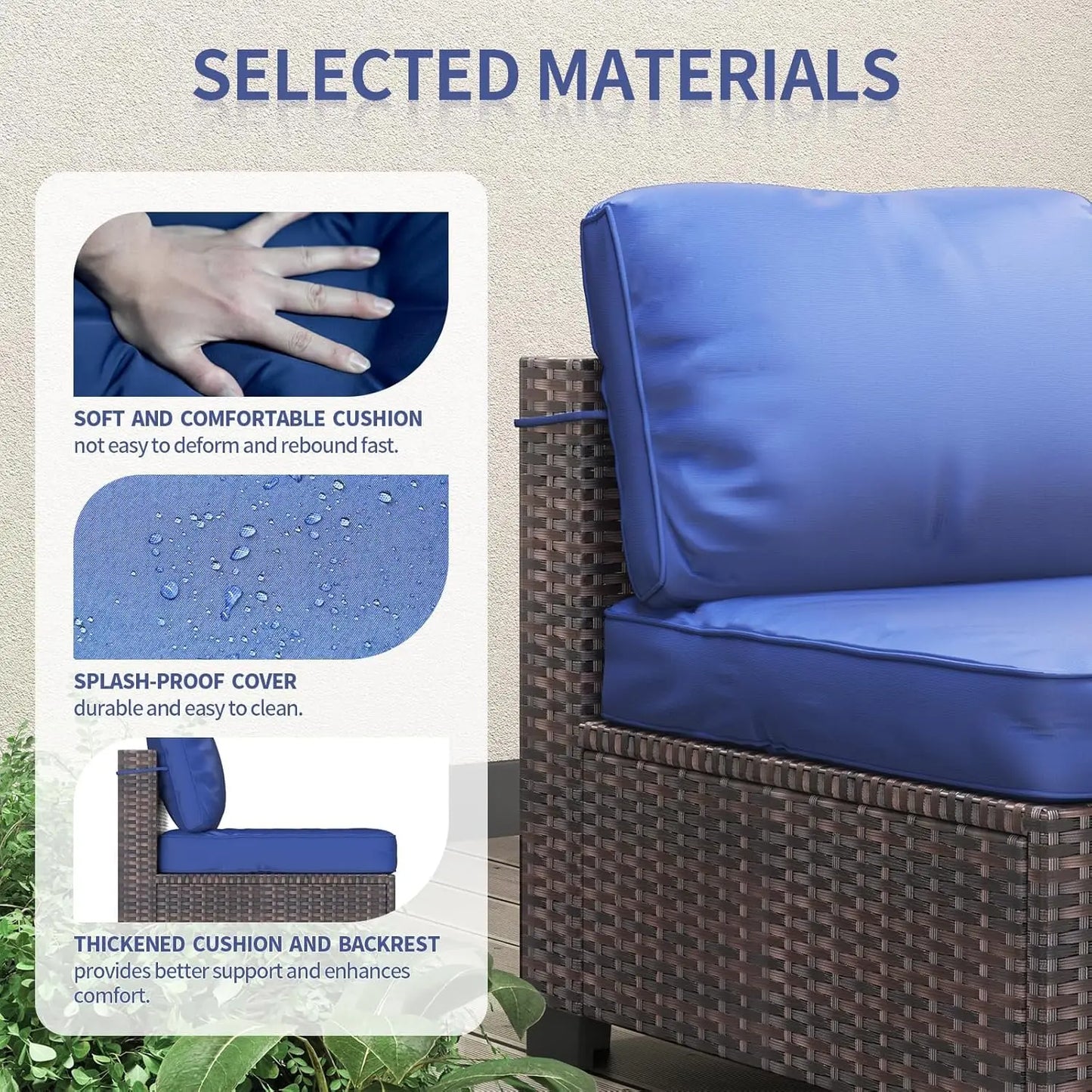 HobbyLane 7-Piece Modular Outdoor PE Rattan Sectional Sofa Set