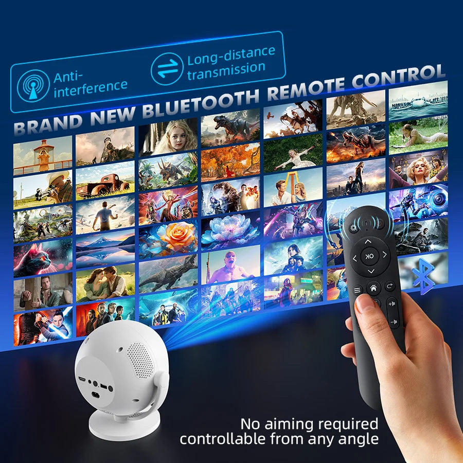 Portable Smart Projector Featuring 4K Support Auto Focus And Bluetooth