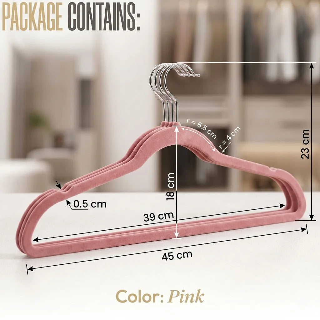 Professional Flocking Non Slip Hangers For Space Saving Closet Organization
