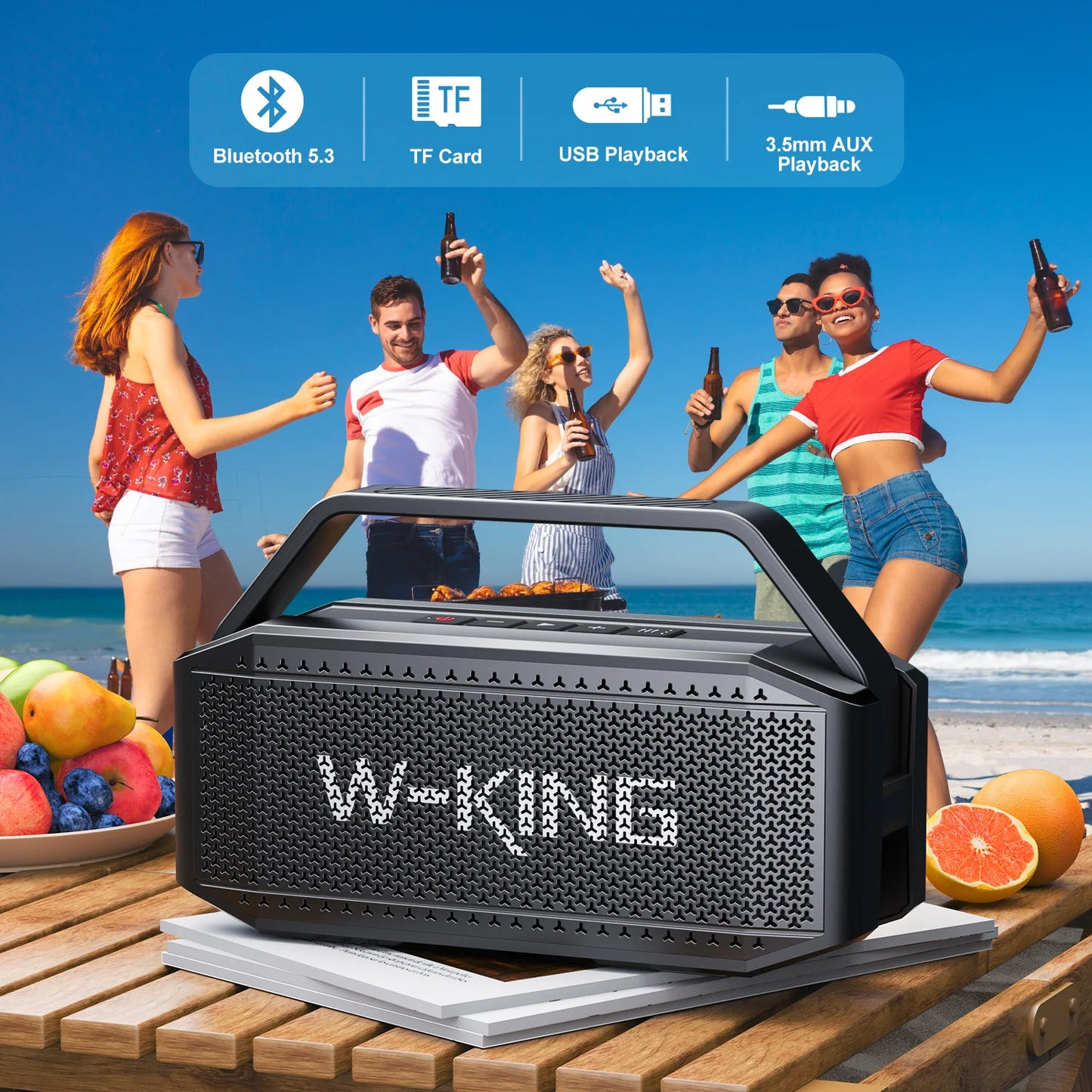 W-KING Portable Bluetooth Speaker With Deep Bass And Waterproof Design