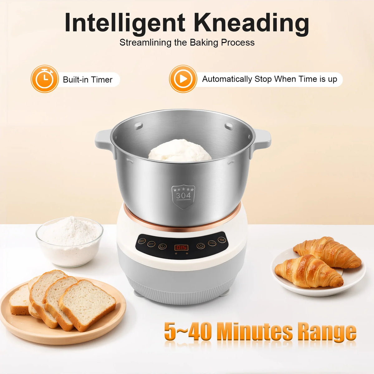 Electric Dough Mixer With Ferment Function For Homemade Bread Pizza