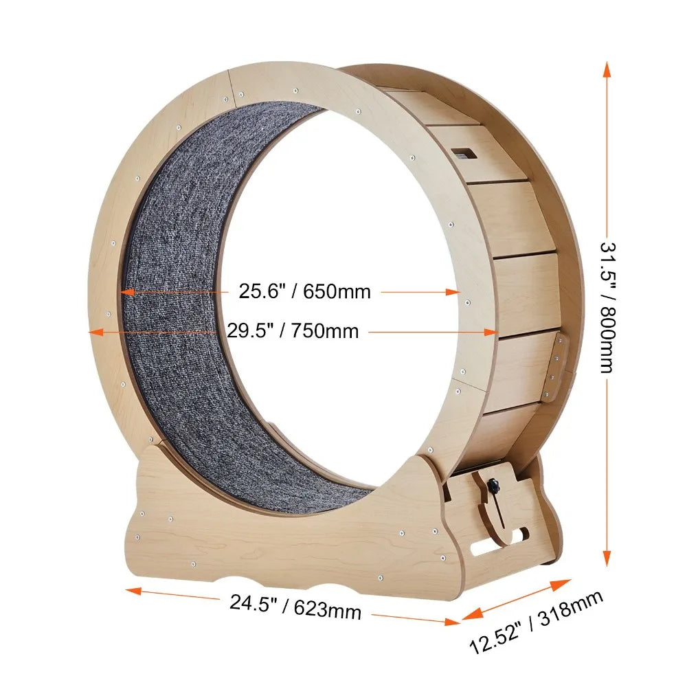 Silent Wooden Cat Exercise Wheel For Indoor Running Fitness