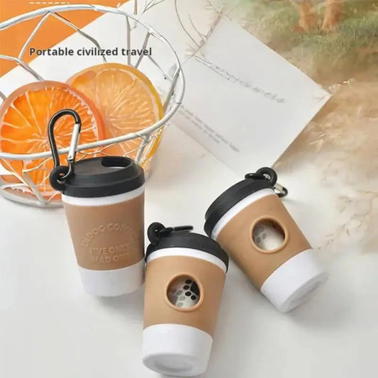 Creative Coffee Cup Dog Waste Bag Dispenser Storage Holder Box