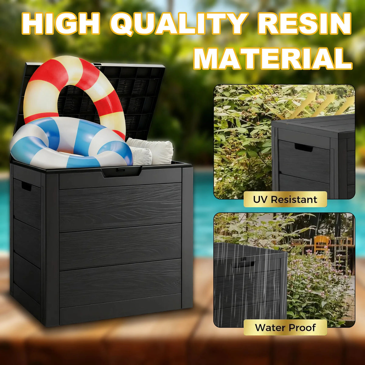 Heavy Duty Outdoor Resin Storage Box With Lockable Lid
