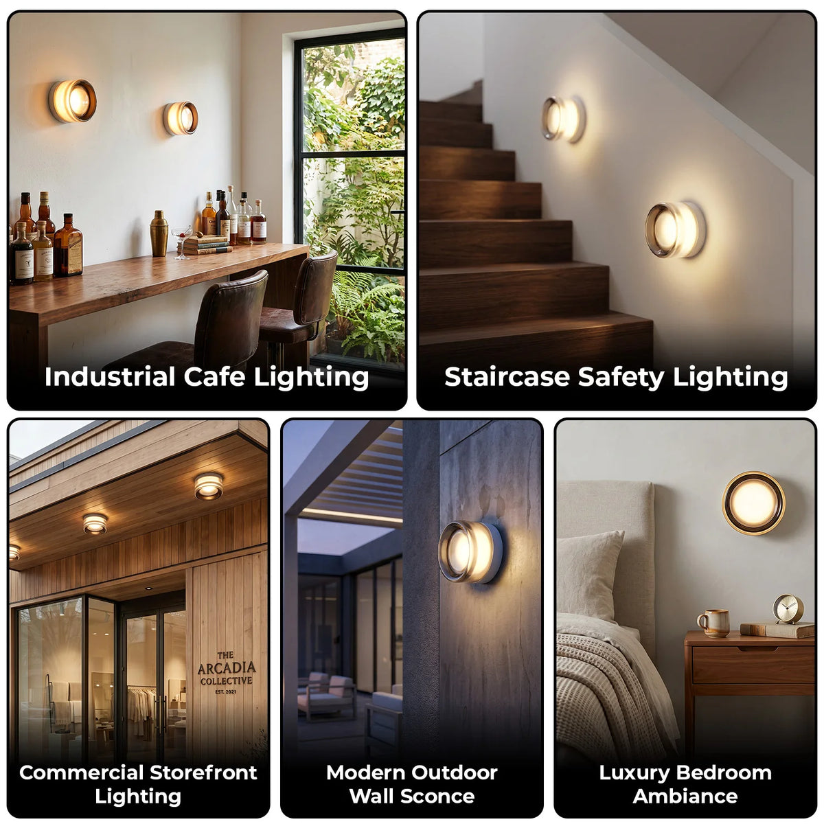 ARLGSITE Wall Mounted Bathroom Lamp With Thick Glass Shade