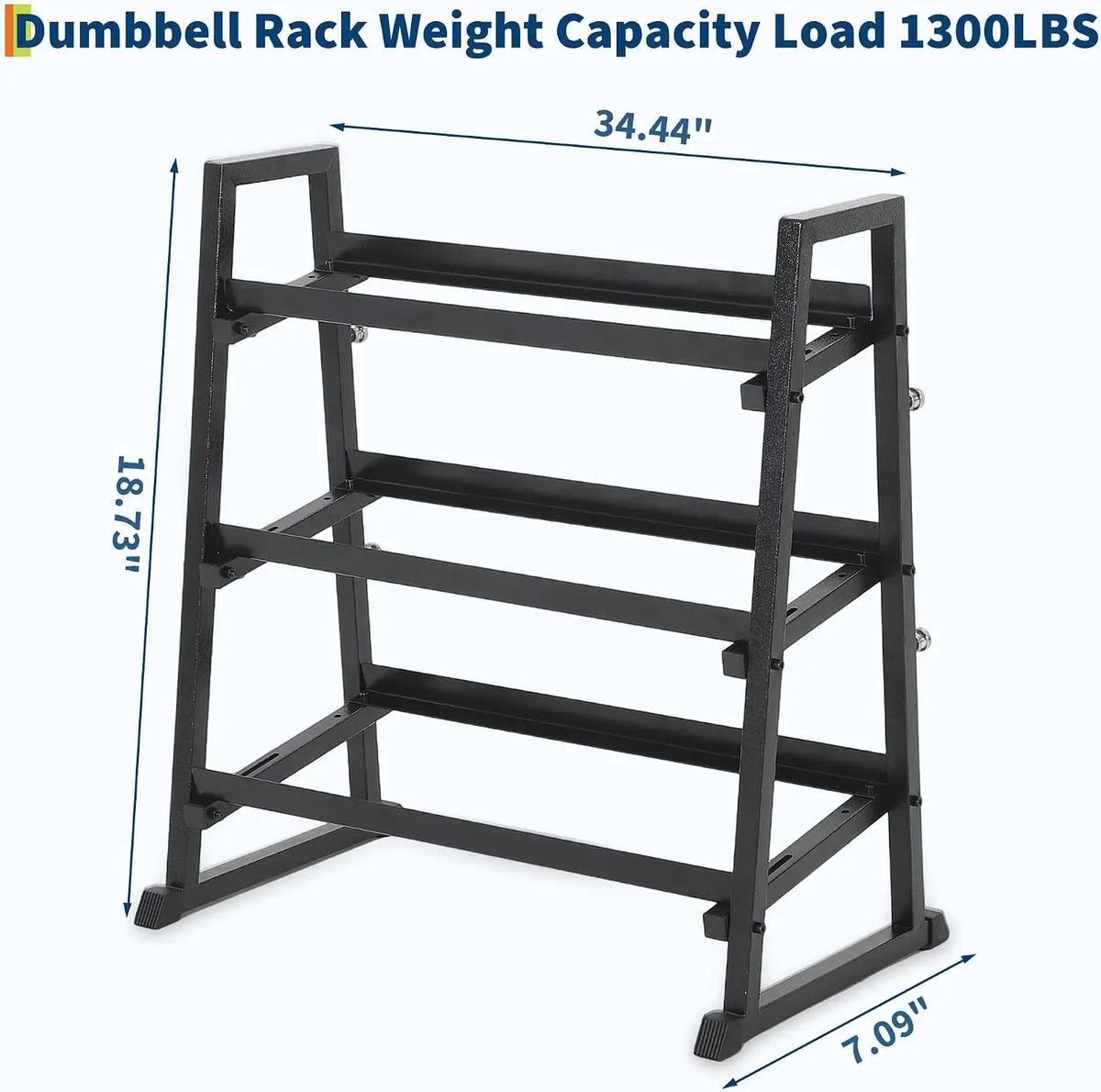 Garvee Heavy Duty Three Tier Dumbbell Rack Stand Organizer