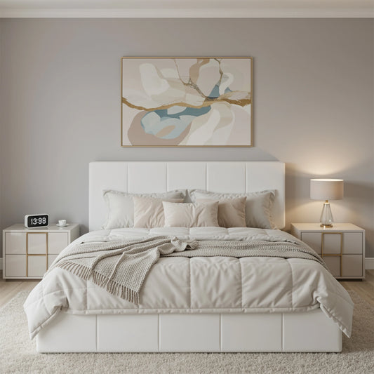 HOOMIC Dutch Velvet Upholstered Platform Bed With Tufted Headboard