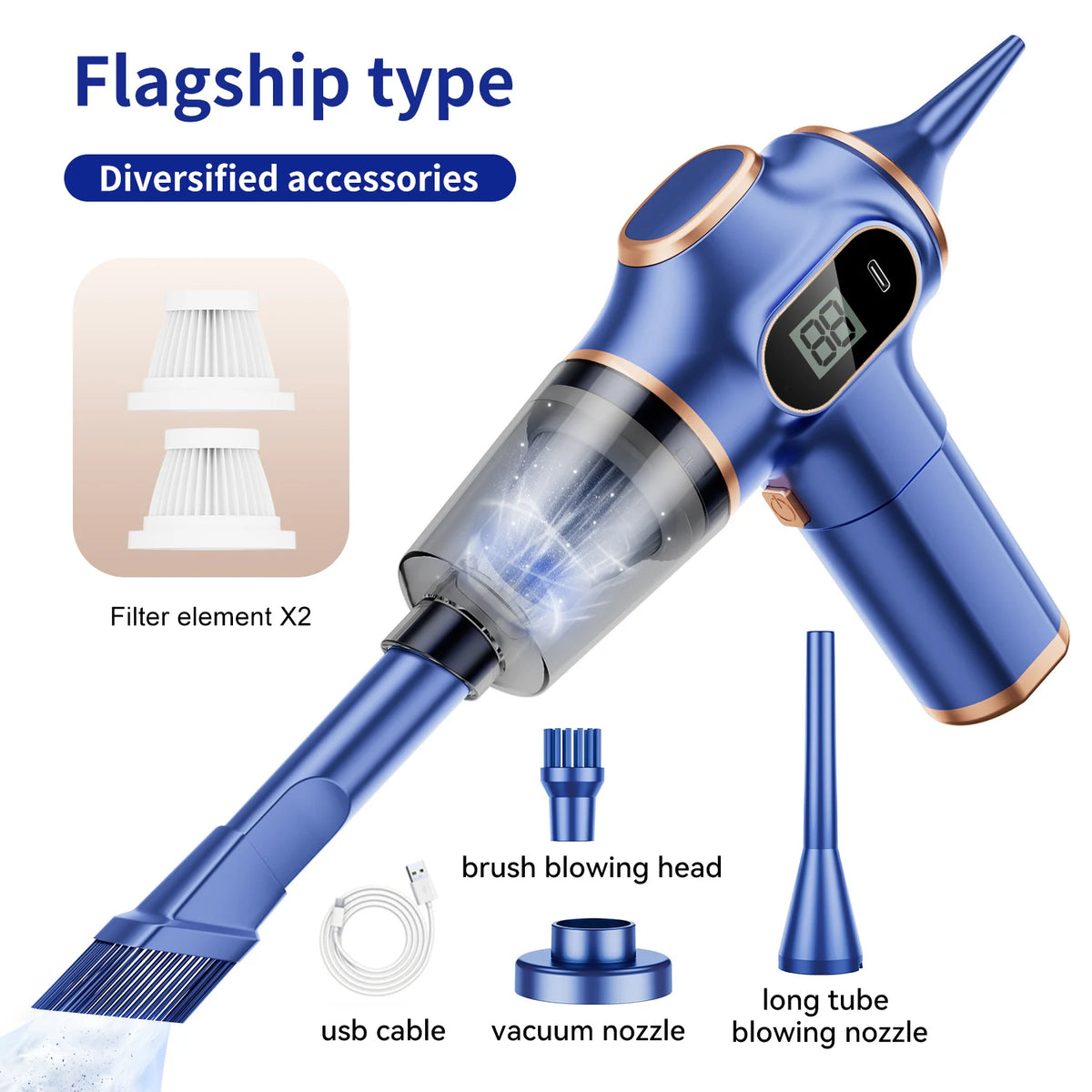 Portable Cordless Mini Vacuum Cleaner For Car And Home Use