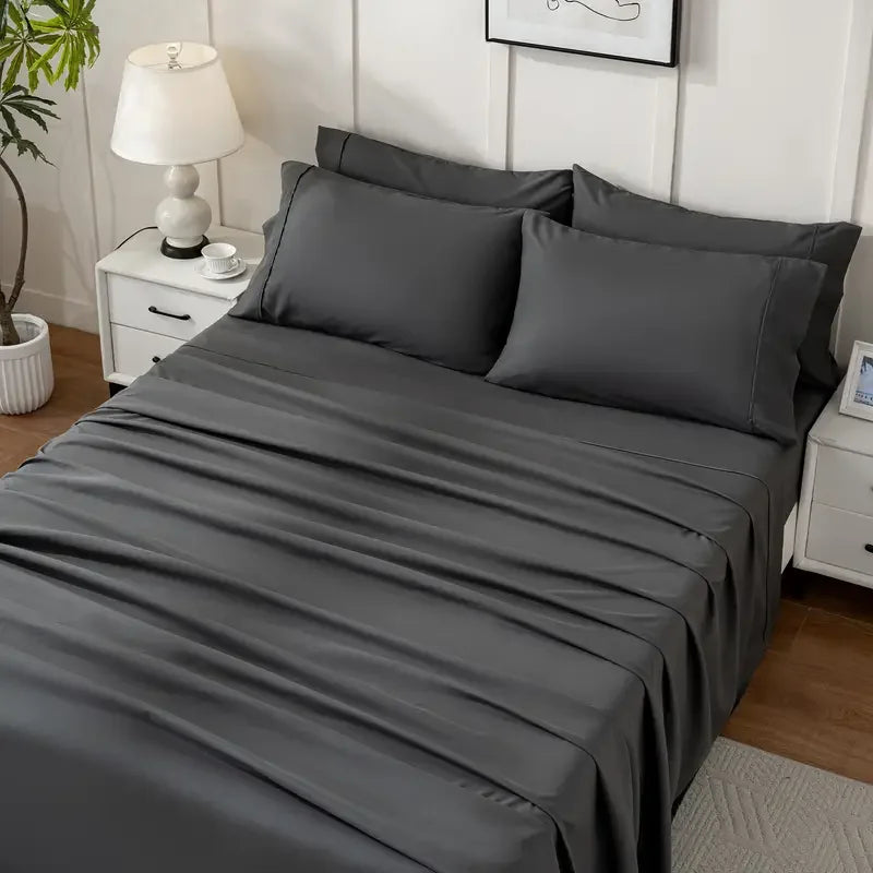 Bamboo Viscose Cooling Bed Sheet Set Breathable And Comfortable
