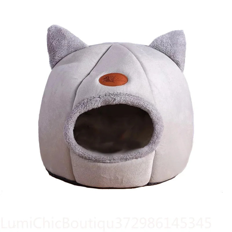 Premium Cotton Pet Cave Bed Breathable Indoor Cat Nest House