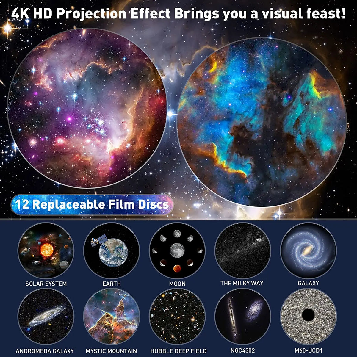 Aiopp Star Projector Planetarium Galaxy Night Light With Rotation