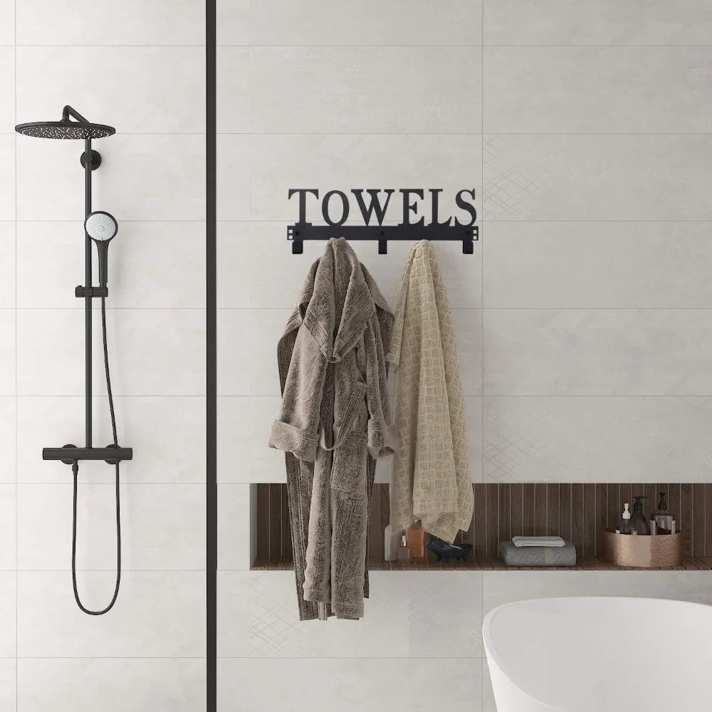NBVCX Over The Door Towel Hooks With Five Metal Arms