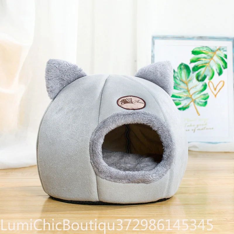 Premium Cotton Pet Cave Bed Breathable Indoor Cat Nest House