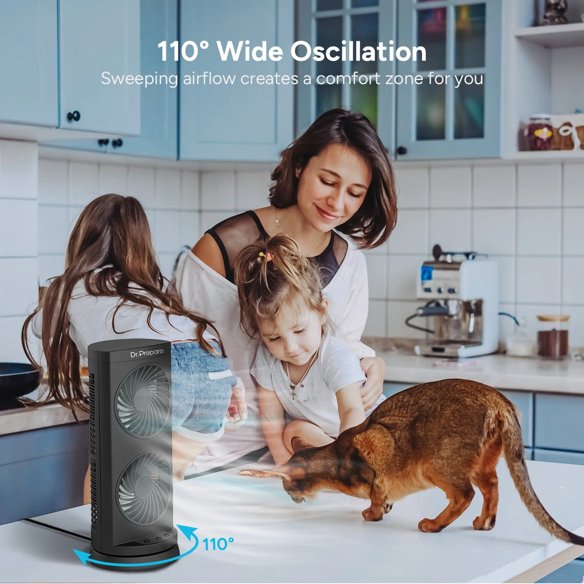 Dr Prepare Oscillating Tower Fan For Quiet Home And Office Cooling