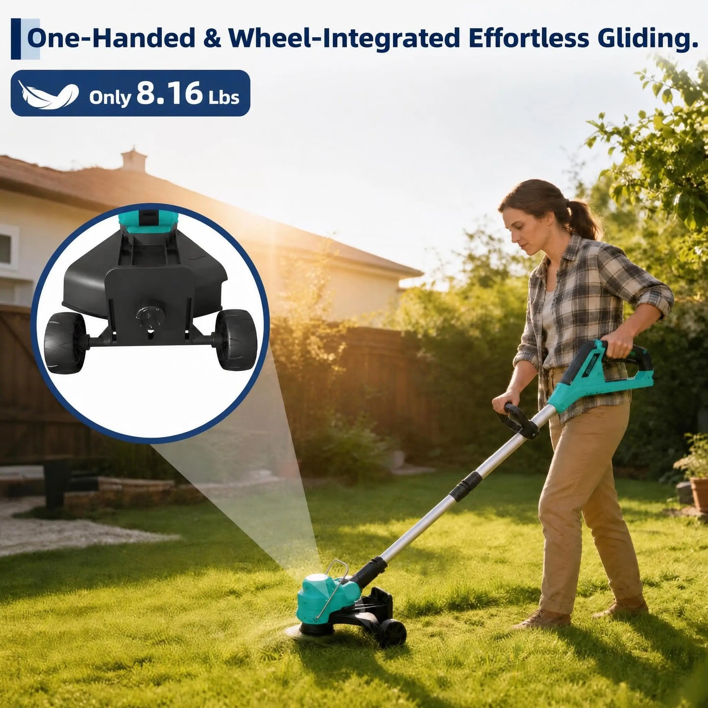 HiMISS Cordless Weed Eater String Trimmer Edger With Batteries