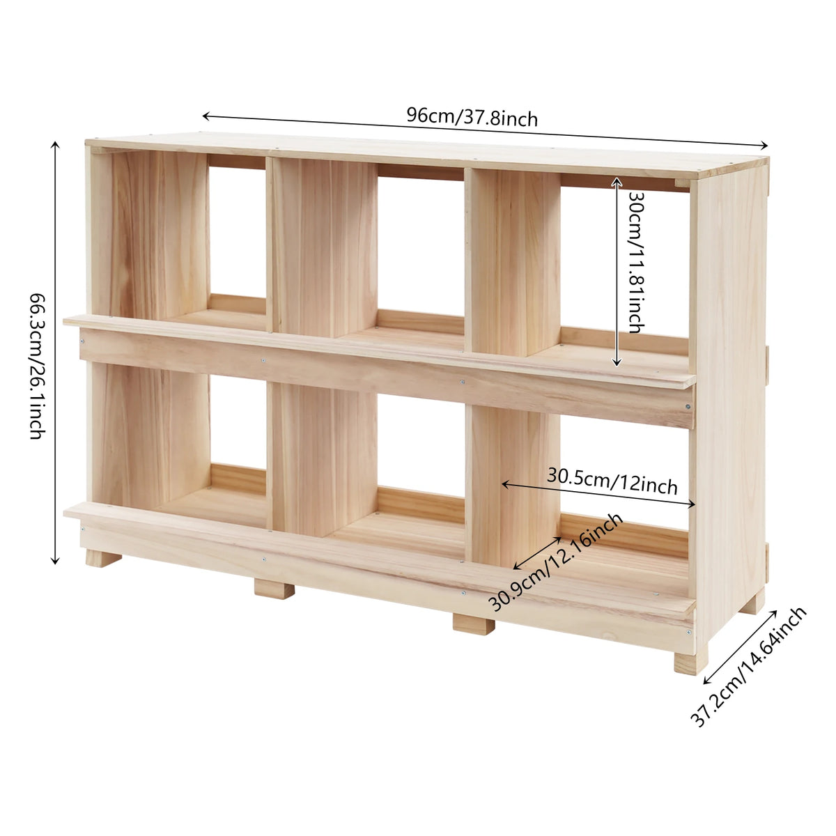 Wooden 6 Compartment Chicken Nesting Box For Backyard Farm Poultry