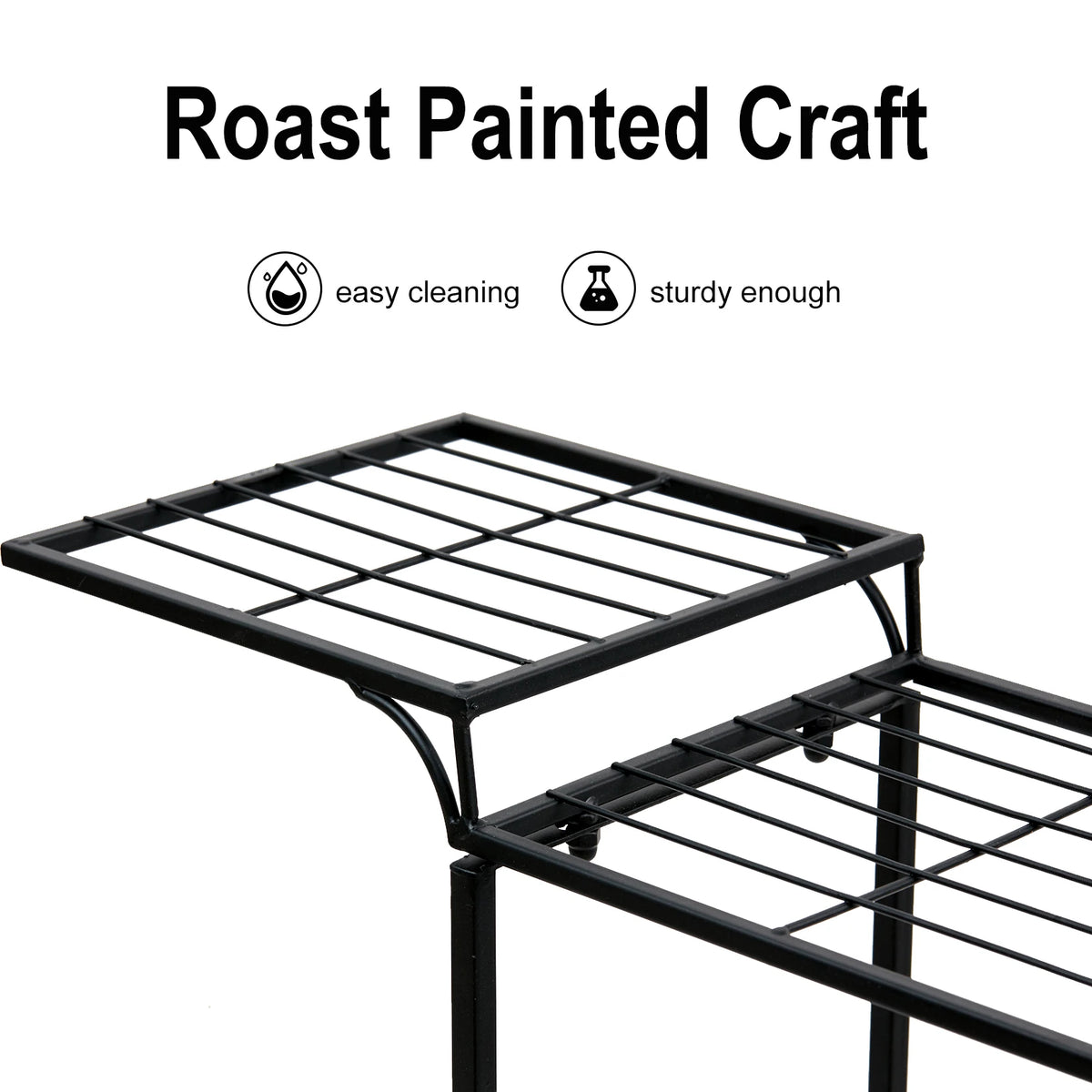 Wisfor 6 Tier Metal Garden Cart Stand Flower Pot Rack