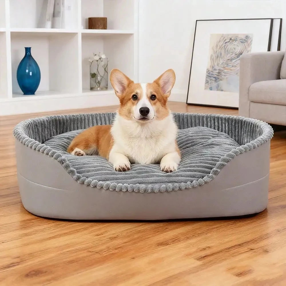 Soft Machine Washable Plush Pet Bed For Dogs And Cats