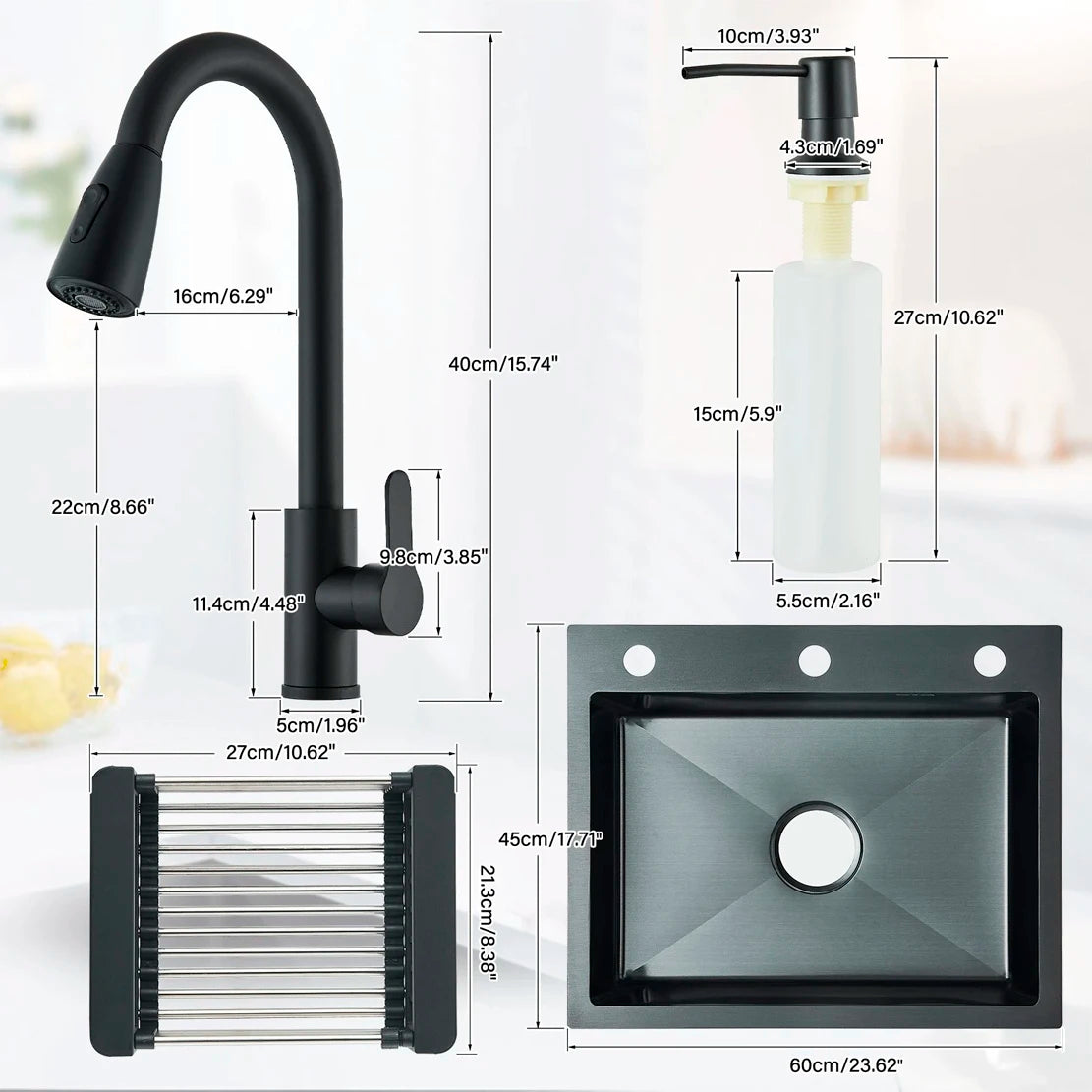Suguword 304 Stainless Steel Kitchen Faucet With Dispenser