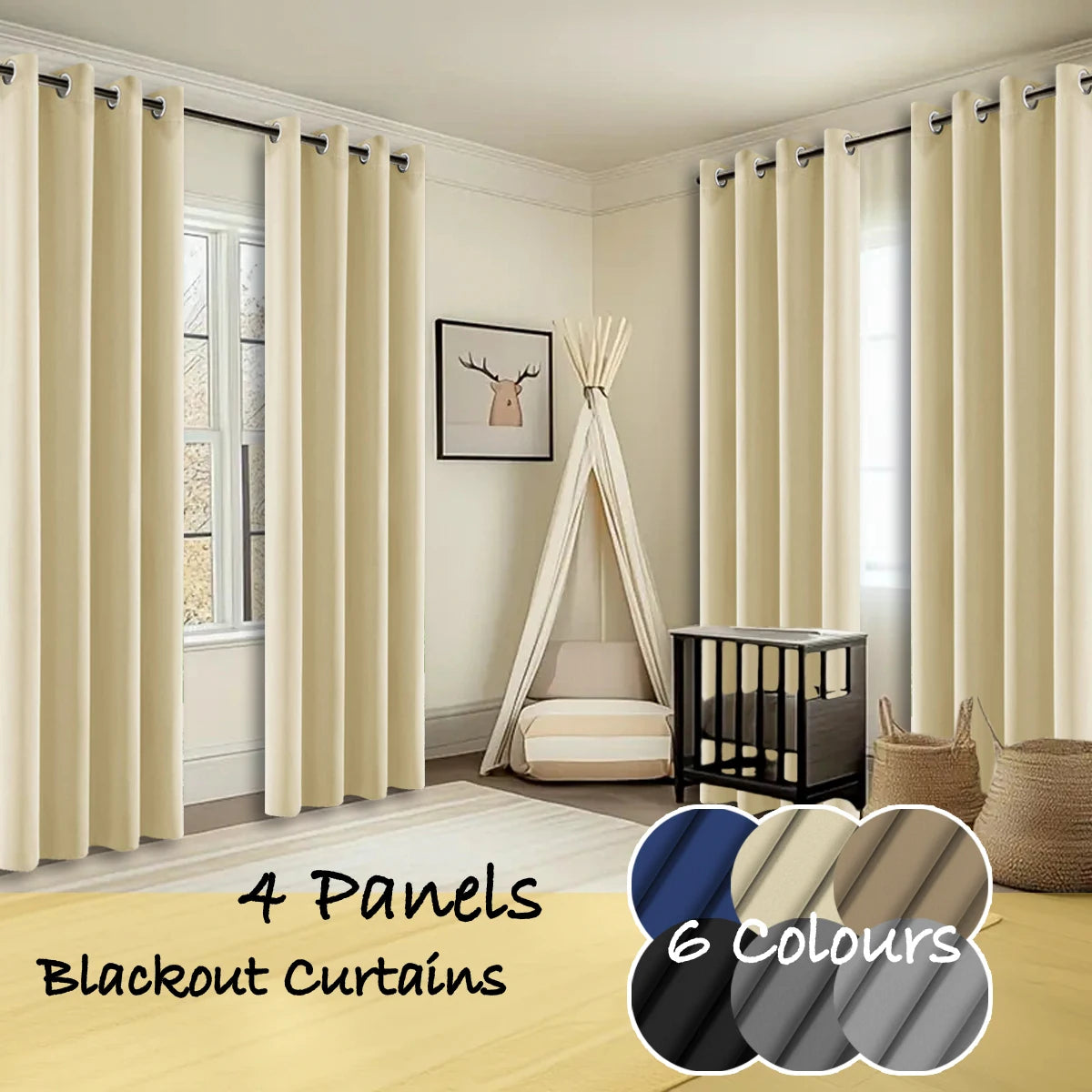 Thermal Insulated Blackout Curtains With Ring Top Panels