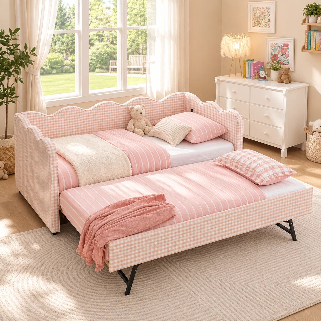 Daybed Sofa Bed With Trundle And Built In USB Charging