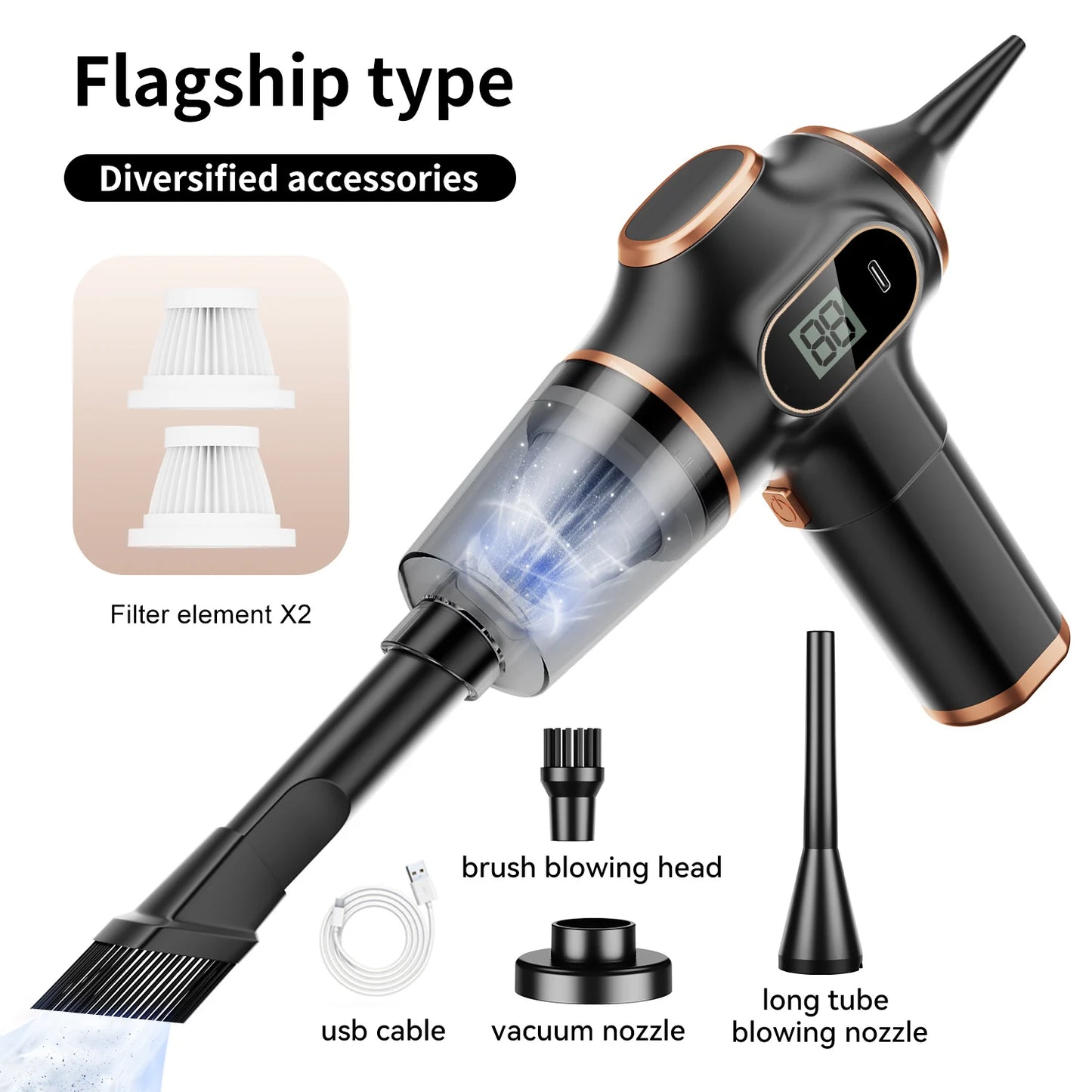 Portable Cordless Mini Vacuum Cleaner For Car And Home Use