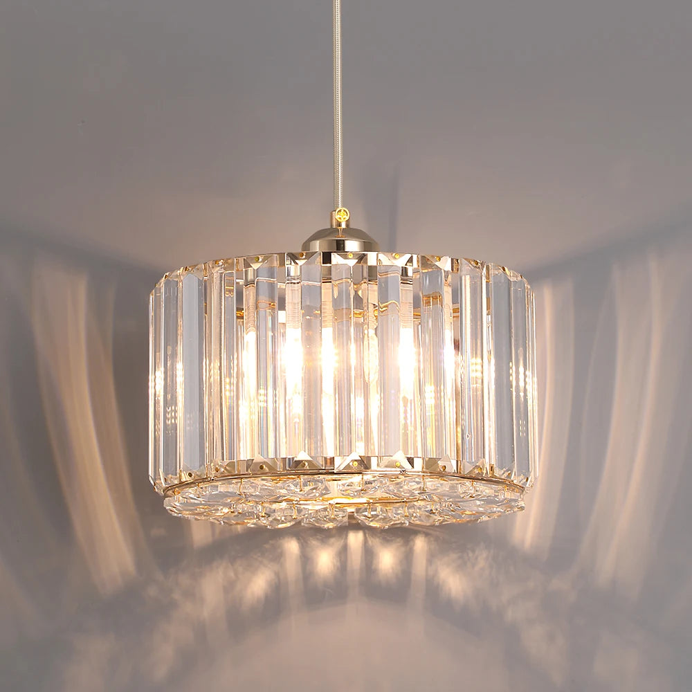 GreeLustr Modern Crystal Pendant Light Polished Chrome Nordic Ceiling Lamp
