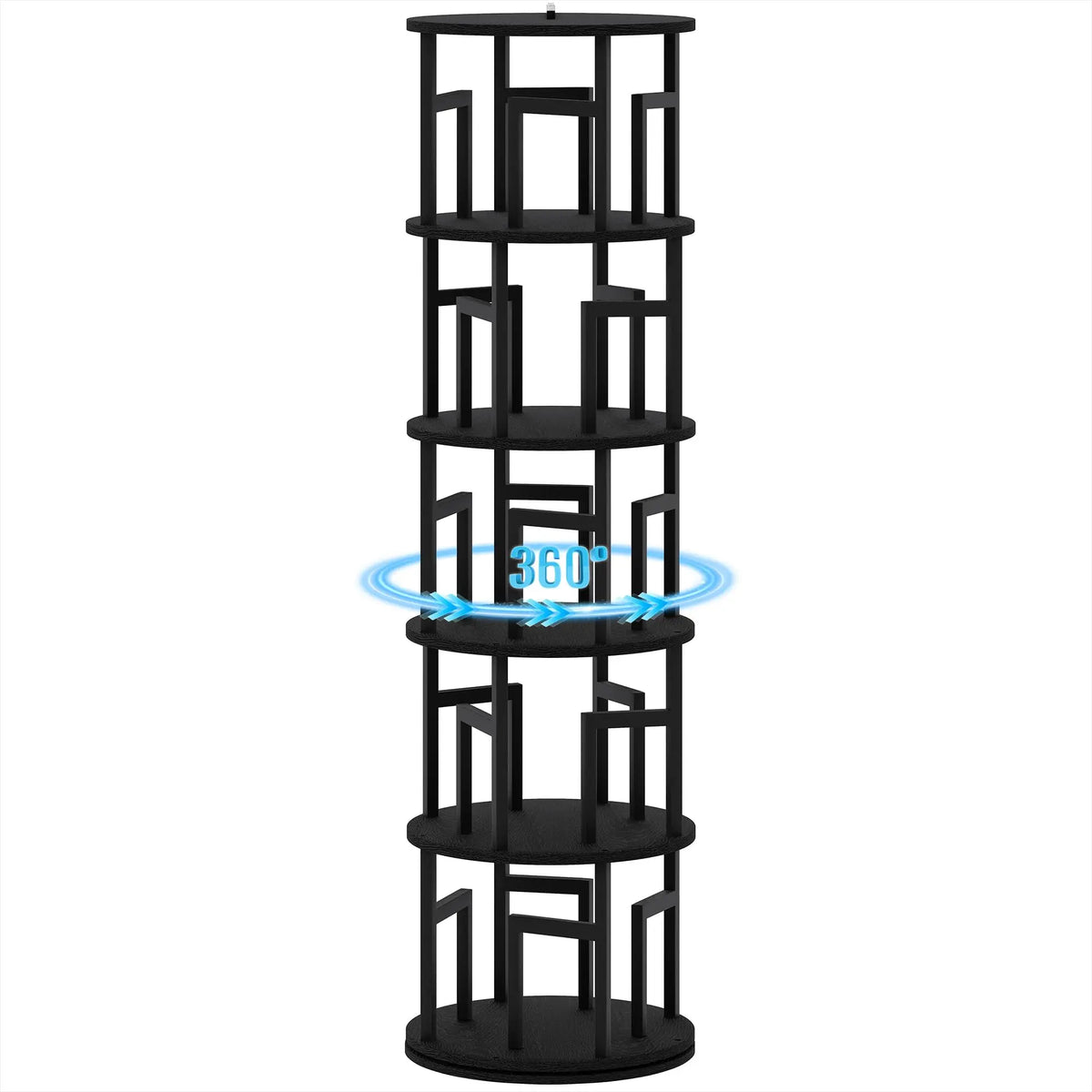 HiMISS 5 Tier Rotating Bookshelf Tower Corner Storage Shelf